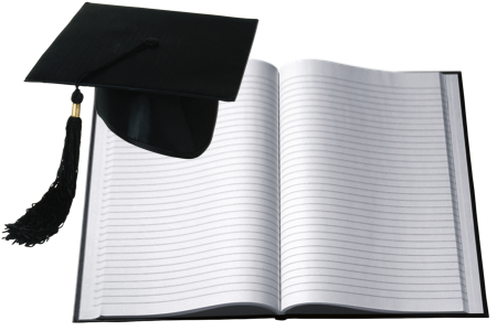 grafika przedstawiająca zeszyt i czapkę studenta