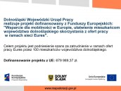 Obrazek dla: Projekt „Wsparcie dla mobilności w Europie ułatwienie mieszkańcom województwa dolnośląskiego skorzystania z ofert pracy w ramach sieci EURES”